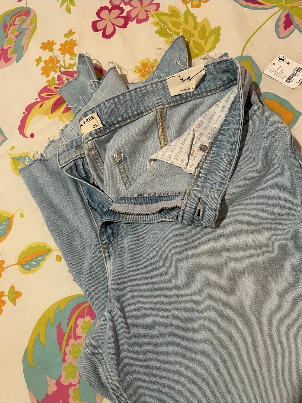 Free People Light Blue Wide-Leg Flare Jeans